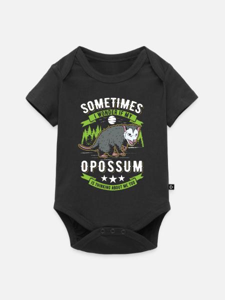 Opossum Possum Beutelratte - Baby Premium Kurzarmbody - Schwarz
