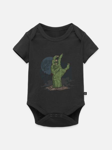 Halloween Zombie Hand Friedhof - Baby Premium Kurzarmbody - Schwarz