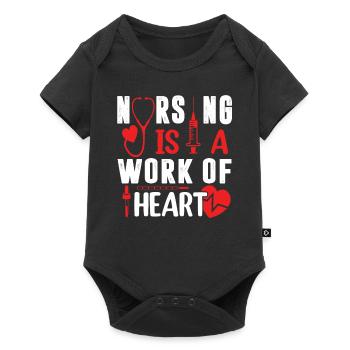 Nursing Is A Work Of Heart Nursing Quotes - Baby Premium short-sleeve bodysuit - black - Front