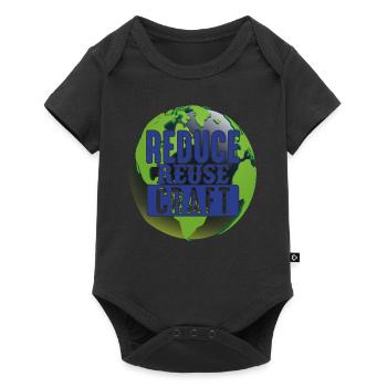 Reduce Reuse Craft Earth Protection Support - Baby Premium short-sleeve bodysuit - black - Front