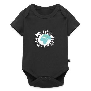 Sauvegardez notre support de protection de la terre à domicile - Body à manches courtes Premium Bébé - noir - Devant