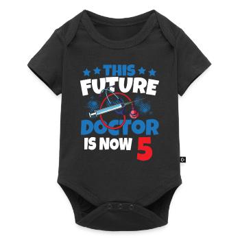 Ce futur médecin a maintenant 5 docteurs enfant 5. - Body à manches courtes Premium Bébé - noir - Devant