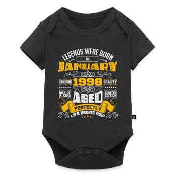 Legends wurden im Januar 1998 geboren - Baby Premium Kurzarmbody - Schwarz - Vorne