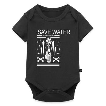 Économisez de l’eau chaque goutte compte La sécurité de l’eau - Body à manches courtes Premium Bébé - noir - Devant