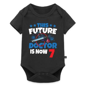 Ce futur médecin a maintenant 7 ans, 7 docteurs, enfant 7. - Body à manches courtes Premium Bébé - noir - Devant