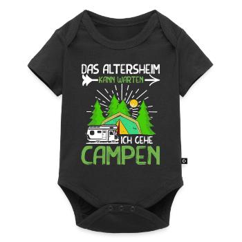 Das Altersheim Kann Warten Ich Geh Campen Opa & - Baby Premium Kurzarmbody - Schwarz - Vorne