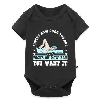 Nageur Natation Natation Dicton - Body à manches courtes Premium Bébé - noir - Devant