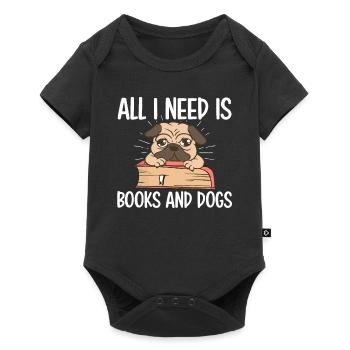 All I Need Is Books And Dogs Reader Funny Dogs - Body à manches courtes Premium Bébé - noir - Devant