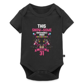 Conception de motoneige pour l’anniversaire de la motoneige - Body à manches courtes Premium Bébé - noir - Devant