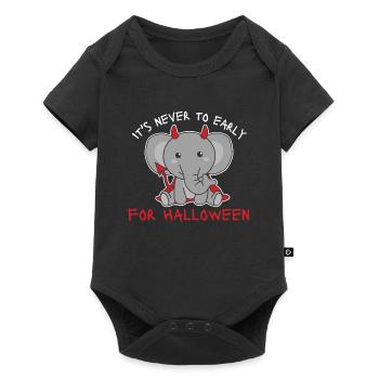 Éléphant il n’est jamais trop tôt pour le diable d’Halloween - Body à manches courtes Premium Bébé - noir - Devant