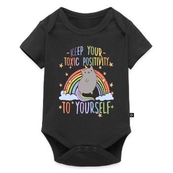 Cynical Anti Rainbow Motif Cat Owner - Baby Premium short-sleeve bodysuit - black - Front