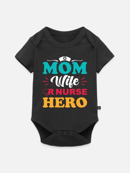OP Krankenschwester Mama - Baby Premium Kurzarmbody - Schwarz
