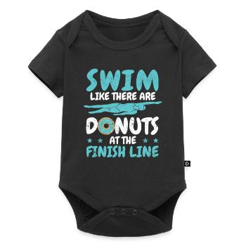 Swim as if there were donuts at the finish line - Baby Premium short-sleeve bodysuit - black - Front
