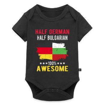 Halb Deutsch Halb Bulgare - Baby Premium Kurzarmbody - Schwarz - Vorne
