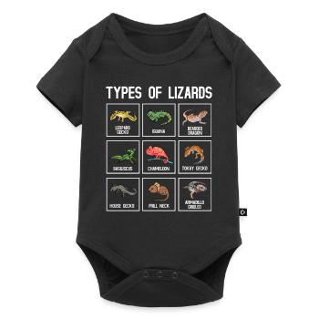 Types de lézards, lézards, reptiles - Body à manches courtes Premium Bébé - noir - Devant