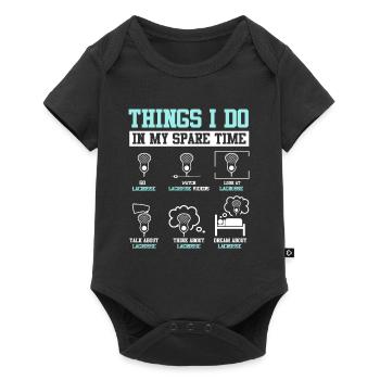 LAX Sports Game Funny Lacrosse Forward - Baby Premium short-sleeve bodysuit - black - Front