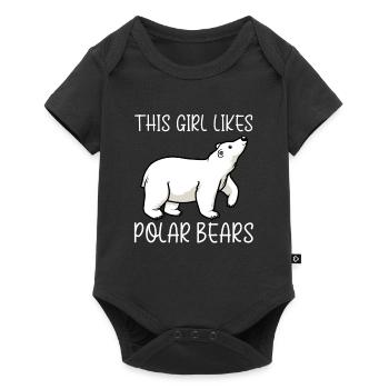 Une fille aime les ours polaires, la nature - Body à manches courtes Premium Bébé - noir - Devant