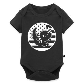 Axolotl American Flag Axolotl US Flag Axolotl - Ka - Baby Premium Kurzarmbody - Schwarz - Vorne