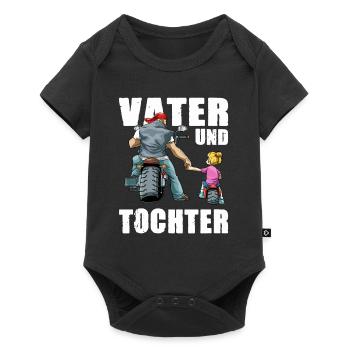 Vater und Tochter Biker Rocker Motorrad - Baby Premium Kurzarmbody - Schwarz - Vorne
