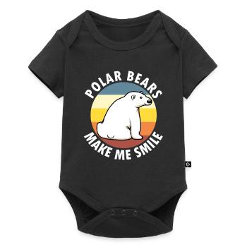 Polar Bears Make Me Smile Cute Bear Wilderness - Baby Premium short-sleeve bodysuit - black - Front