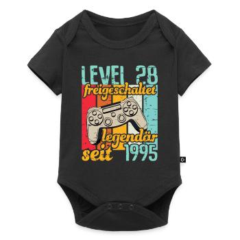 Level 28 freigeschaltet legendär seit 1995 - Baby Premium Kurzarmbody - Schwarz - Vorne
