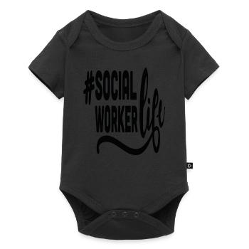 Social Worker Ol Hashtag Life Social Work Quotes - Baby Premium short-sleeve bodysuit - black - Front