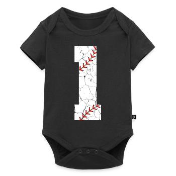 Enfants 1er anniversaire Joueur de baseball 1 an - Body à manches courtes Premium Bébé - noir - Devant