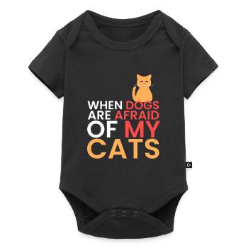 if dogs are afraid of my cat - Baby Premium short-sleeve bodysuit - black - Front
