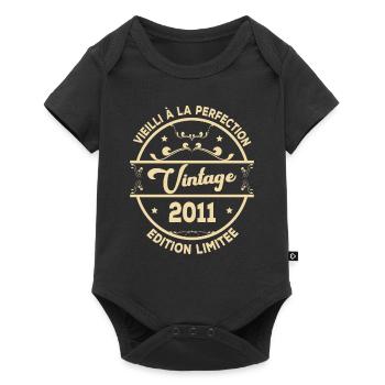 Vintage 2011 Idée Cadeau D Anniversaire Rétro 2011 - Body à manches courtes Premium Bébé - noir - Devant
