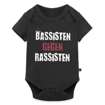 Bassisten gegen Rassisten Bassspieler gegen Rechts - Baby Premium Kurzarmbody - Schwarz - Vorne