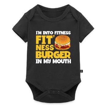Hamburger Cheesburger Fast Food Burger - Baby Premium short-sleeve bodysuit - black - Front