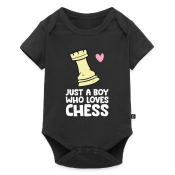 Just a Boy Who Loves Chess - Baby Premium short-sleeve bodysuit - black - Front