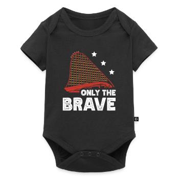 Nur Die Achterbahnfahrt Im Vergnügungspark Brave - Baby Premium Kurzarmbody - Schwarz - Vorne