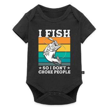 Cadeau de pêche Pêche Pêcheur Drôle De Pêcheur - Body à manches courtes Premium Bébé - noir - Devant
