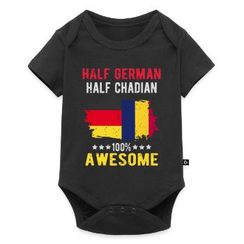 Half German Half Chader - Baby Premium short-sleeve bodysuit - black - Front