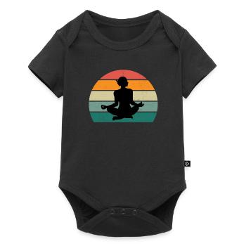 tapis de yoga professeur de yoga position de yoga relaxation yoga - Body à manches courtes Premium Bébé - noir - Devant