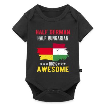 Halb Deutsch Halb Ungar - Baby Premium Kurzarmbody - Schwarz - Vorne