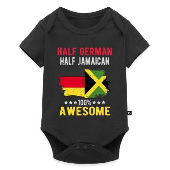 Half German Half Jamaican - Baby Premium short-sleeve bodysuit - black - Front