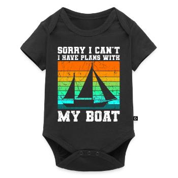 J’ai des plans avec mon bateau bateau - Body à manches courtes Premium Bébé - noir - Devant