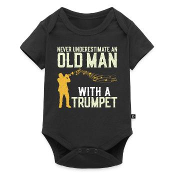 Trumpet Player Dad Father Retired - Baby Premium Kurzarmbody - Schwarz - Vorne