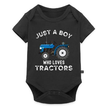 Just a boy who loves tractors - Baby Premium short-sleeve bodysuit - black - Front