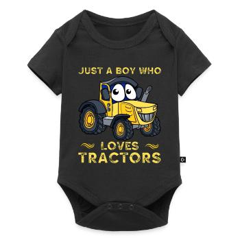 Just a boy who loves tractors - Baby Premium short-sleeve bodysuit - black - Front