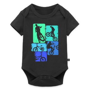 BMX Bike Stunt Boys Enfants - Body à manches courtes Premium Bébé - noir - Devant