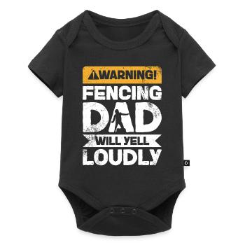 Warnschrei - Fechten Papa - Baby Premium Kurzarmbody - Schwarz - Vorne