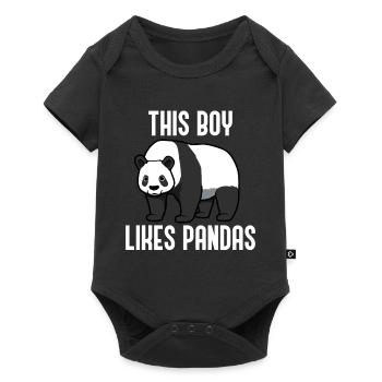 Panda australien mignon animal sauvage - Body à manches courtes Premium Bébé - noir - Devant