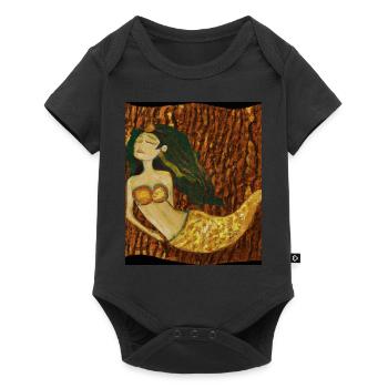 Mermaid Portrait Gustav Klimt Style - Baby Premium short-sleeve bodysuit - black - Front