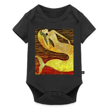 Mermaid Portrait Gustav Klimt Style - Baby Premium short-sleeve bodysuit - black - Front
