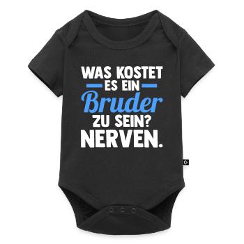 Geschwister Familie Brüder Bruder - Baby Premium Kurzarmbody - Schwarz - Vorne