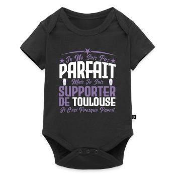 je ne suis pas parfait, supporteur de Toulouse. - Body à manches courtes Premium Bébé - noir - Devant