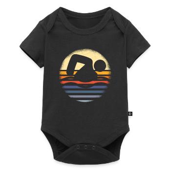 Schwimmer Schwimmen Spruch - Baby Premium Kurzarmbody - Schwarz - Vorne